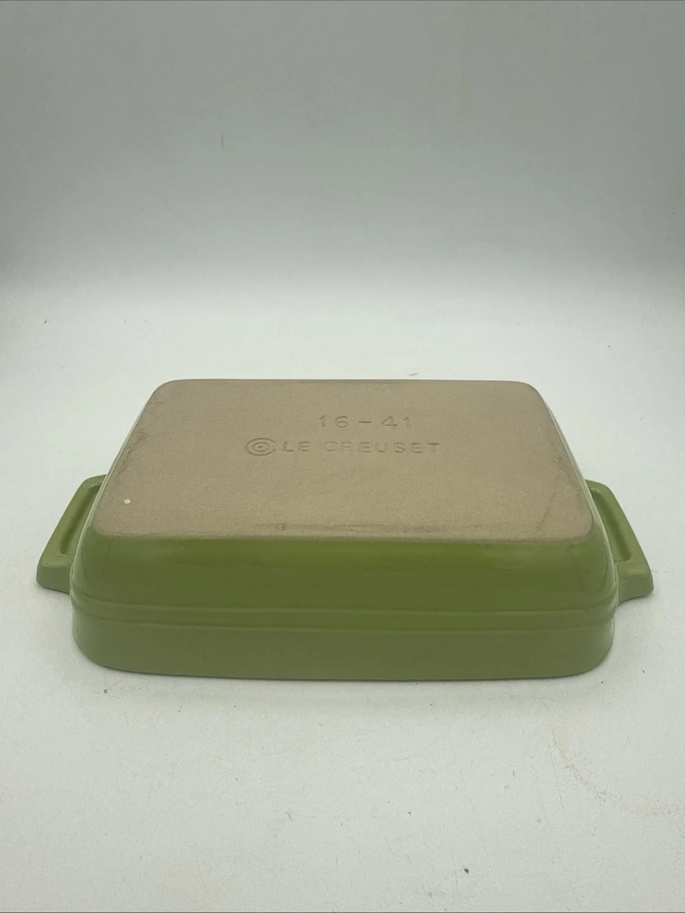 Le Creuset Kiwi Green Rectangle Small Baking Dish 16-41 Baker Stoneware 7 x 5”